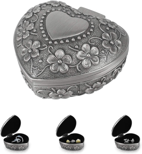 Vintage Heart Shaped Jewellery Box